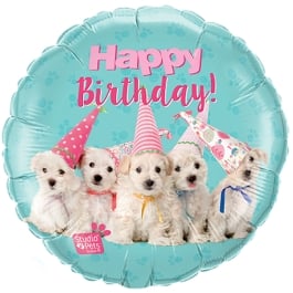 Happy Birthday Puppies Balloon