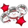 Festive Snowman Foil Balloon bunch 5