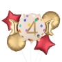Age 4 Candy Shape Foil Balloon bunch 5