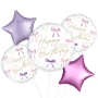 Happy Birthday Bows Foil Balloon bunch 5