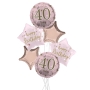 Pink and Gold 40th Birthday Balloon Bouquet