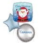 Merry Christmas Snowy Santa Square Foil Balloon bunch 3