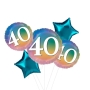 Colourful Rainbow 40th Birthday Balloon bunch 5