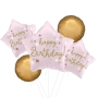 Happy Birthday Pink Star Balloon bunch 5