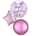 Purple Butterfly Happy Birthday Balloon