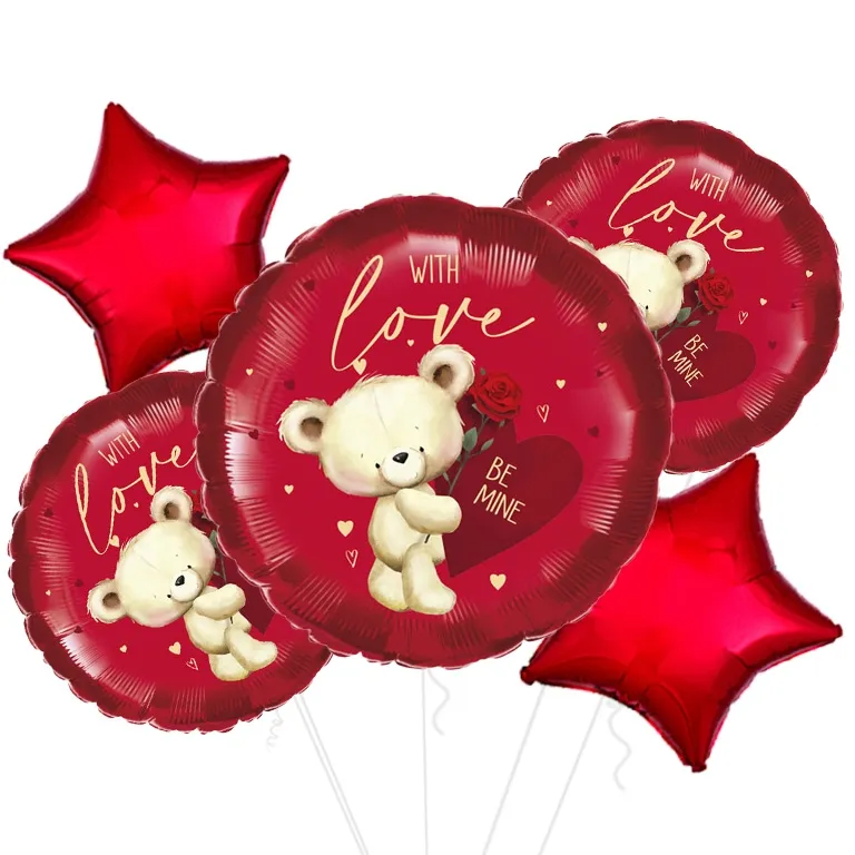 With Love Teddy Bear Round Foil Balloon 