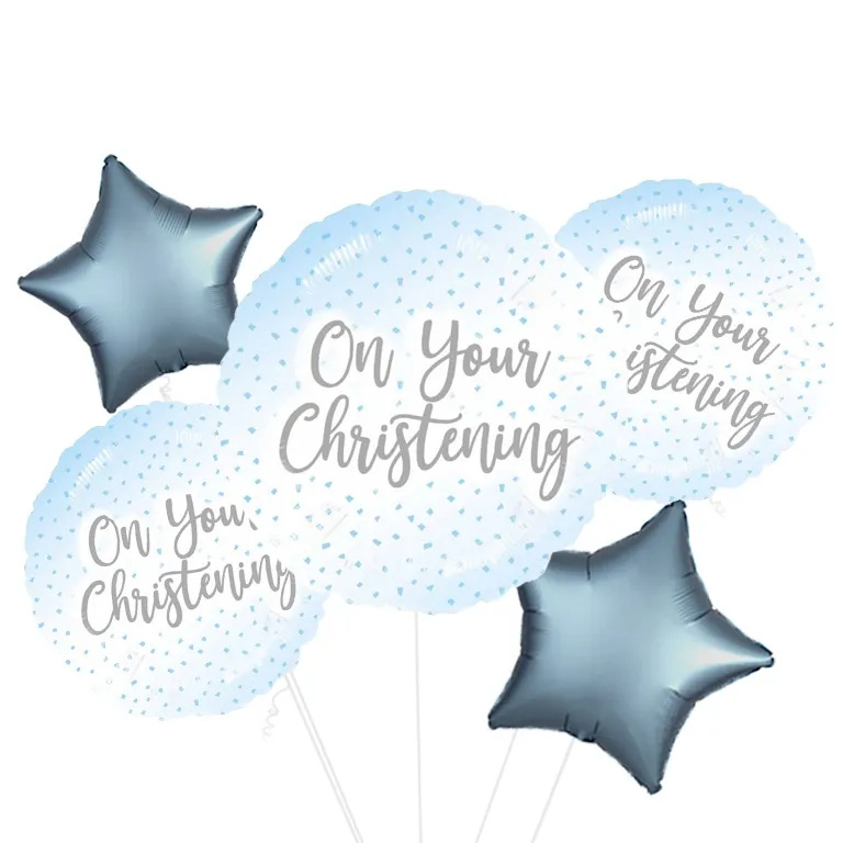 Blue Christening Standard Foil Balloon