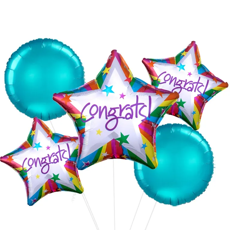 Rainbow Congrats Star Foil Balloon