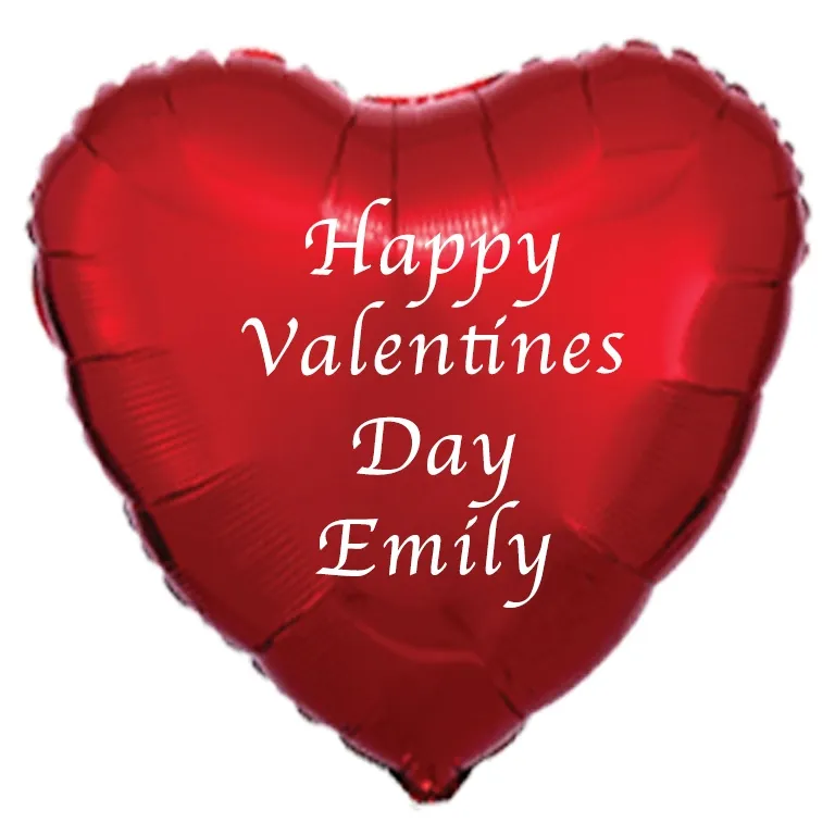 Personalised Metallic Red Heart Balloon