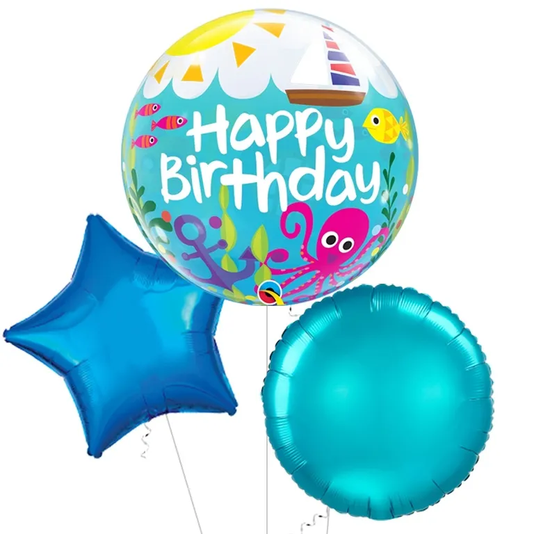 Happy Birthday Maritime Bubble Balloon