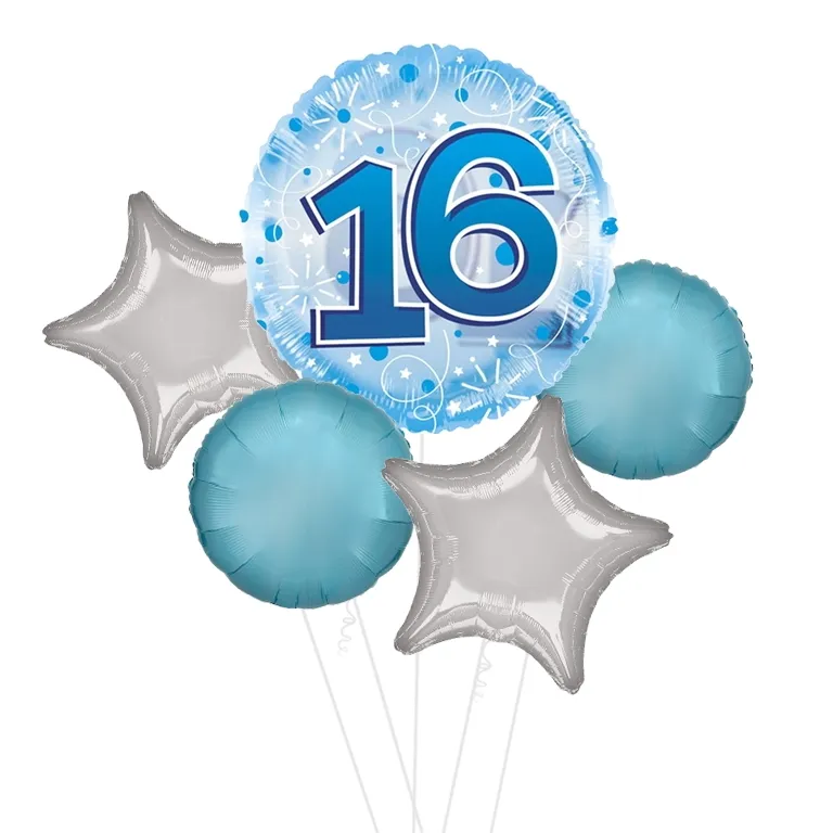 Large Blue Happy 16th Birthday Clearview Balloon