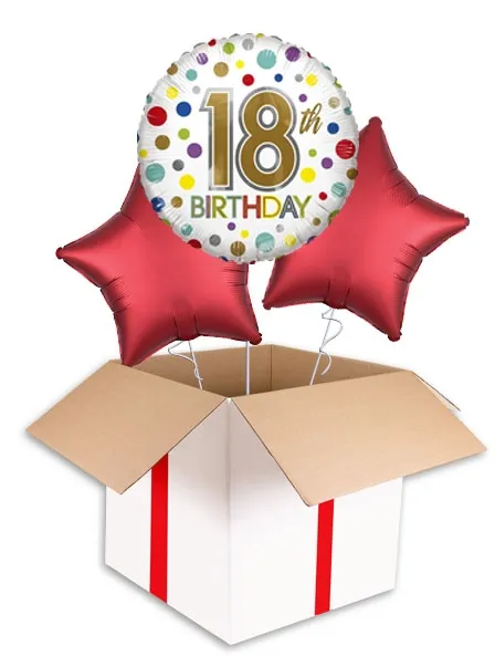 Rainbow Dots 18th Birthday Balloon