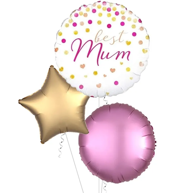 Best Mum Pink and Gold Balloon