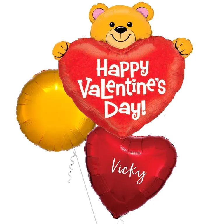 Jumbo Big Heart Valentine Bear Foil Balloon