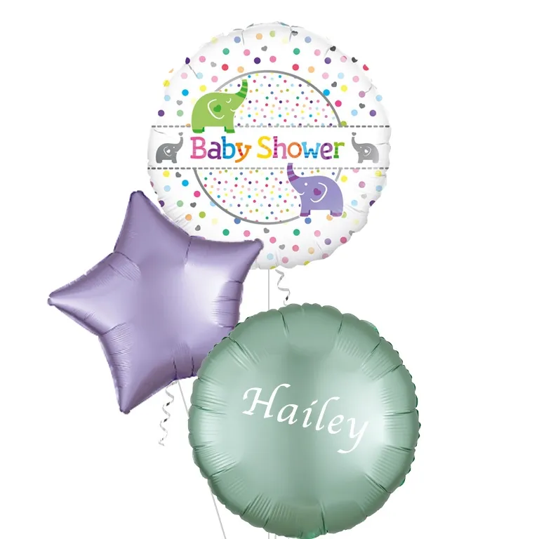 Baby Shower Elephants Foil Balloon