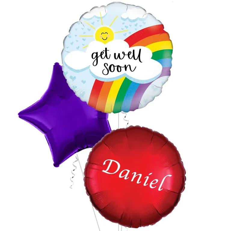Get Well Soon Rainbow Foil Balloon