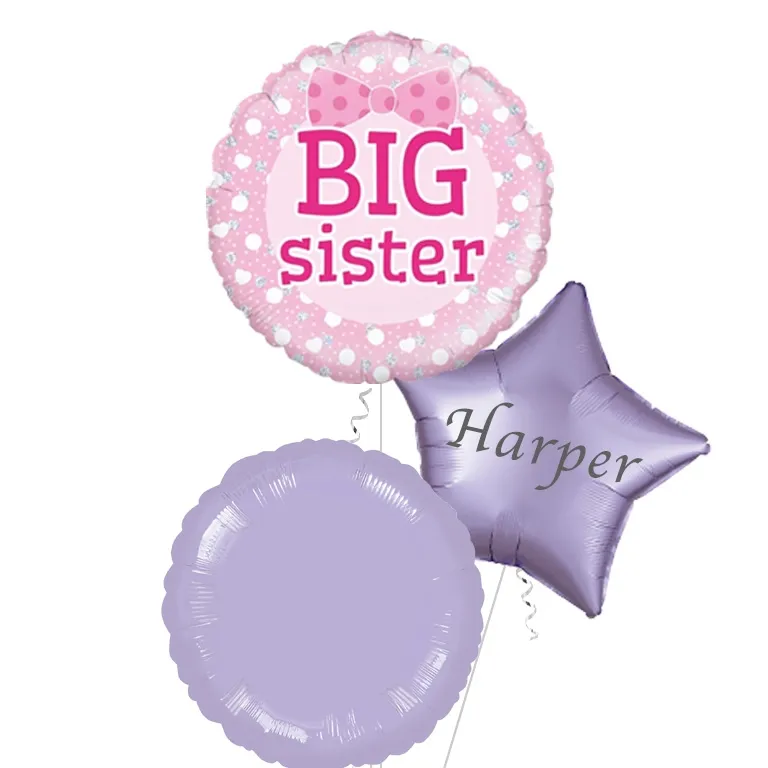 Big Sister Pink Holographic Foil Balloon