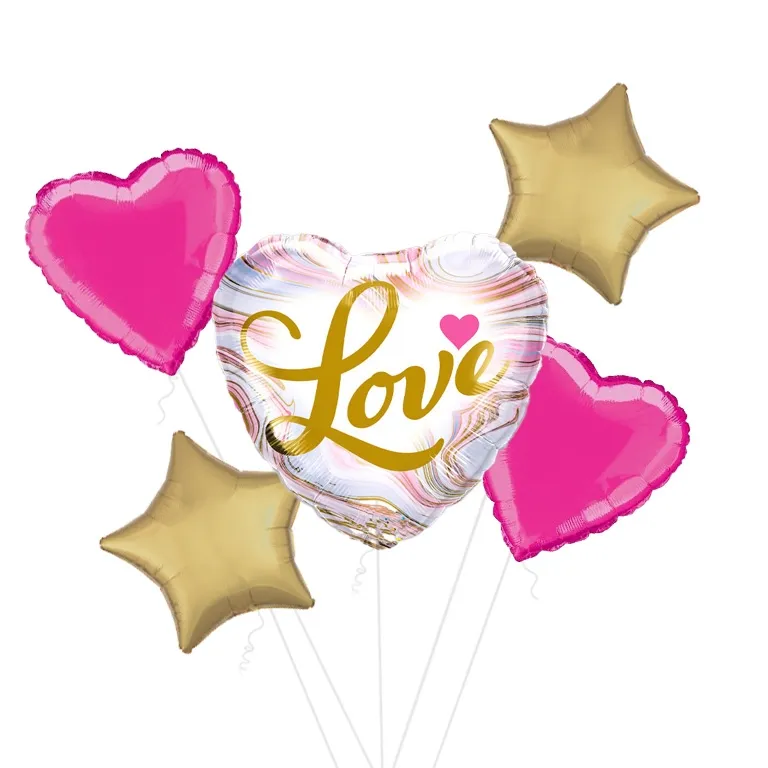 Love Colourful Marble Foil Balloon