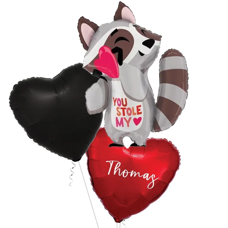 Raccoon You Stole My Heart Love Foil Balloon