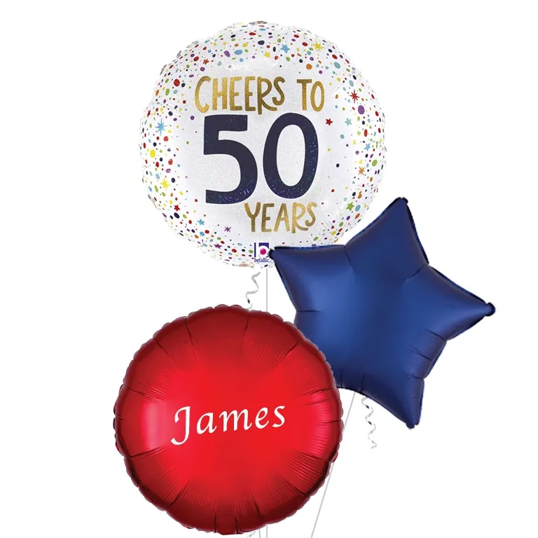 Cheers To 50 Years Glittergraphic Round Foil Balloon