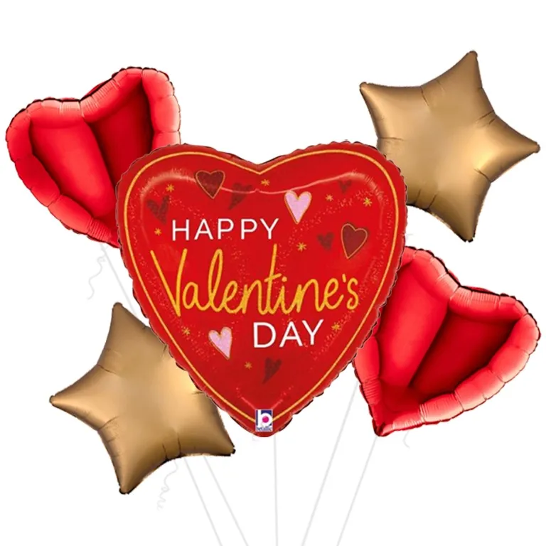 Valentine's Elegant Glittergraphic Heart Foil Balloon