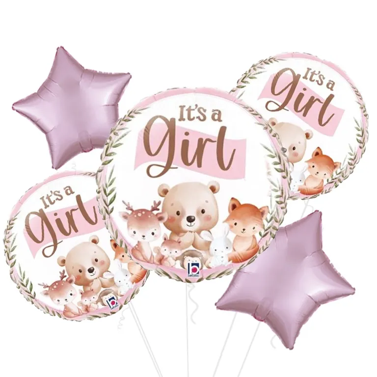  It's A Girl Woodland Foil Balloon