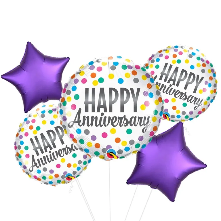 Anniversary Confetti Dots Foil Balloon
