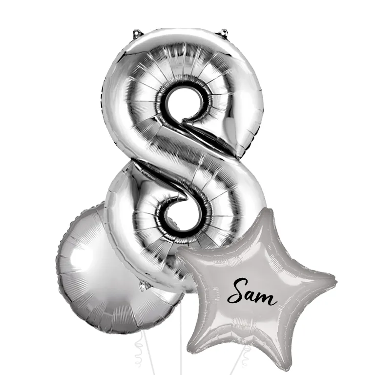 Large Silver Shape Balloon No 8