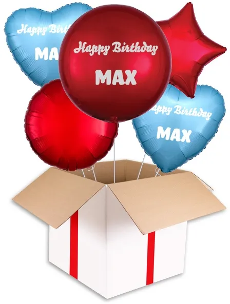 Personalised Red and Blue Orbz Balloon