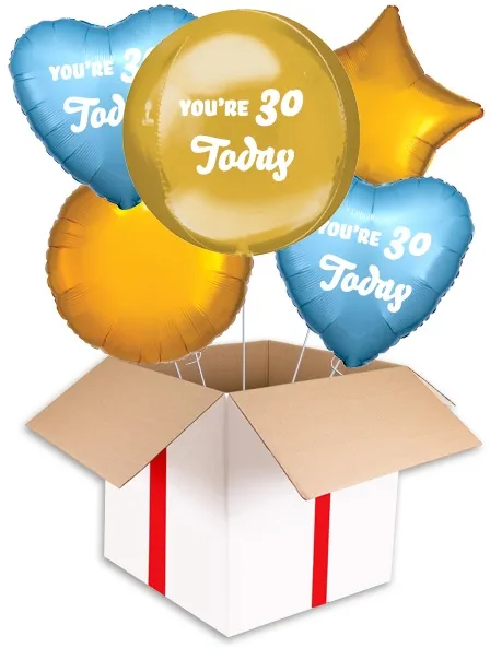 Personalised Gold and Blue Orbz Balloon