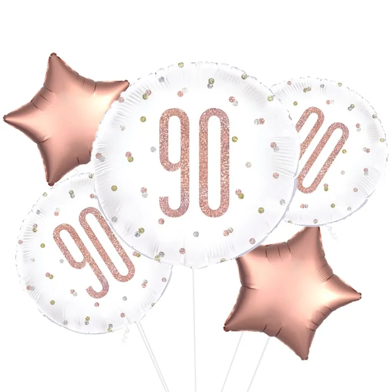 90th Birthday Glitz Rose Gold Balloon