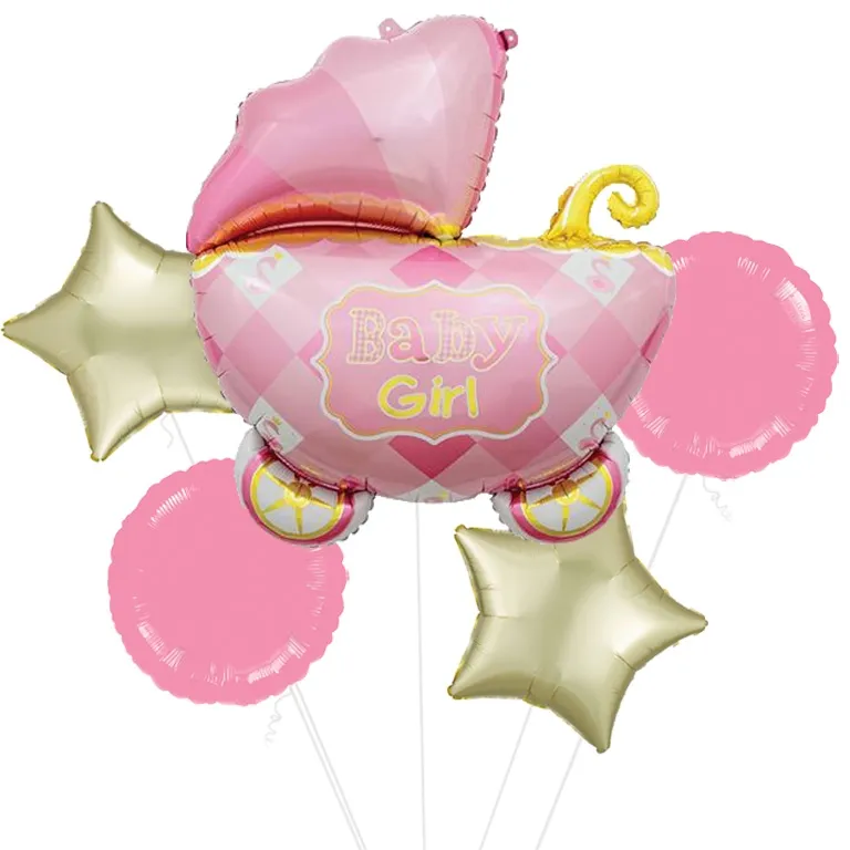 Supershape Pink Baby Girl Pram Balloon