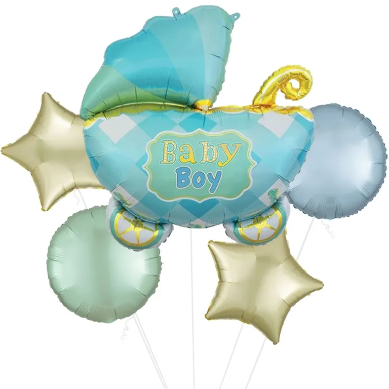 Supershape Blue Baby Boy Pram Balloon