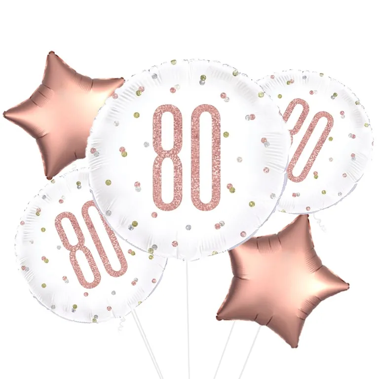 80th Birthday Glitz Rose Gold Balloon