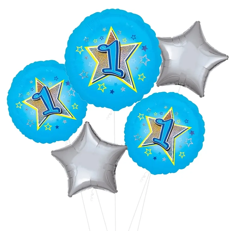 Blue Stars 1st Birthday Balloon