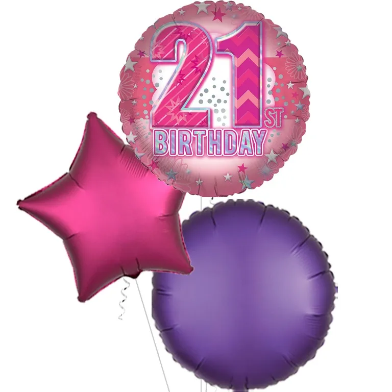 Special Celebration Age 21 Pink Foil Balloon