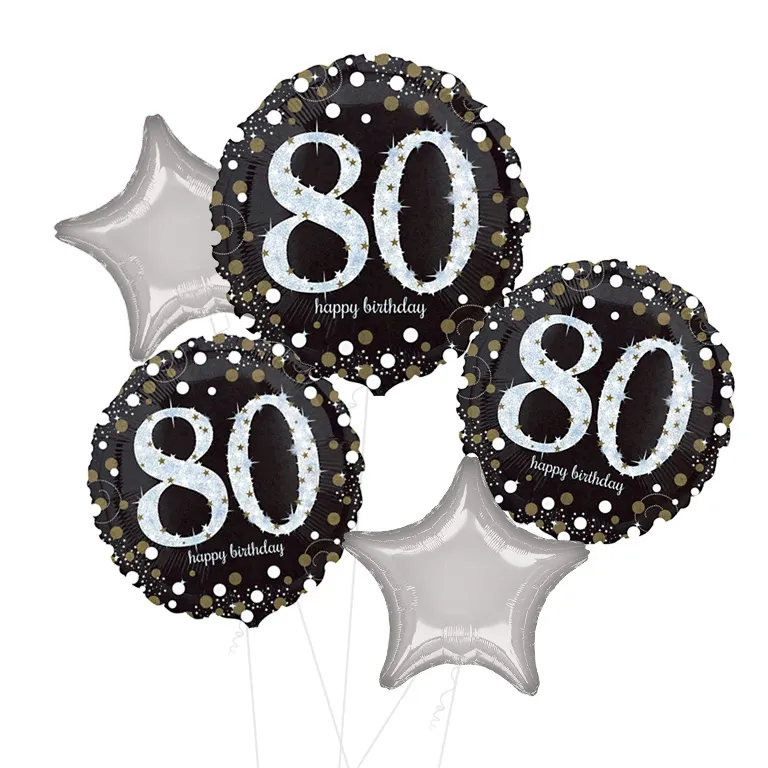 Sparkling 80th Birthday Balloon