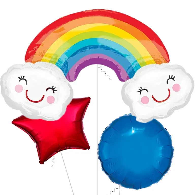 Smiling Clouds and Rainbow SuperShape Balloon