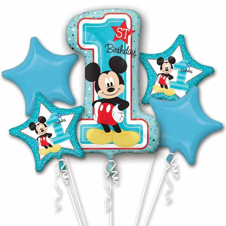 Mickey Mouse 1st Birthday Balloon Bouquet