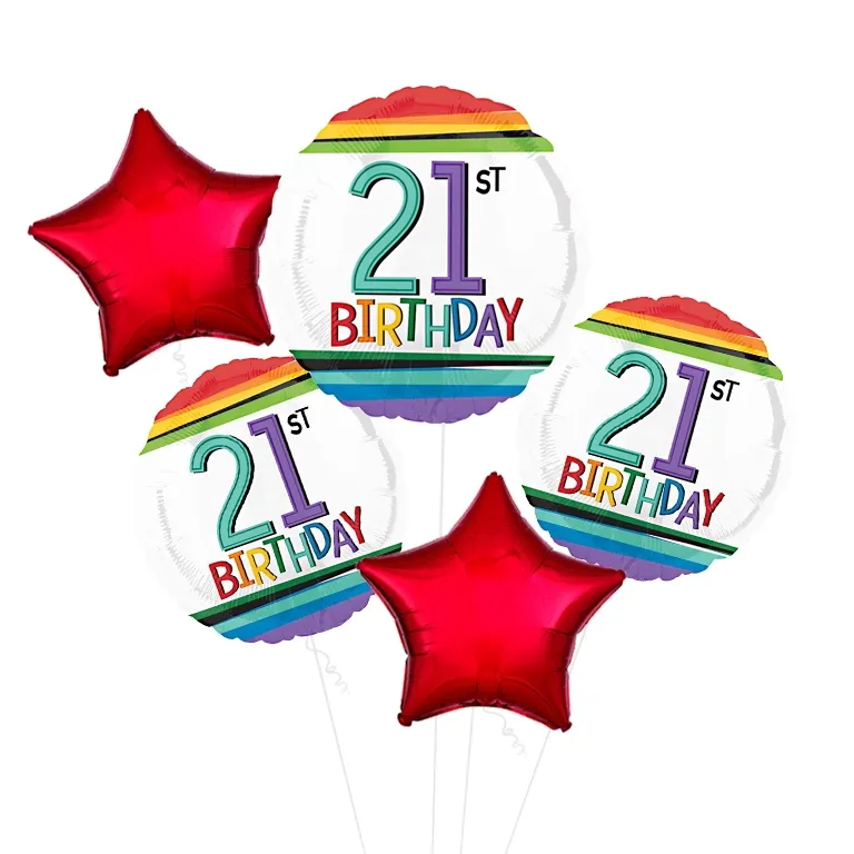 Rainbow 21st Birthday Balloon
