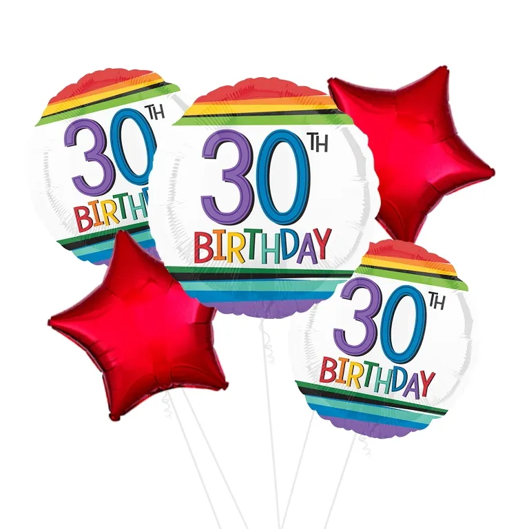 Rainbow 30th Birthday Balloon