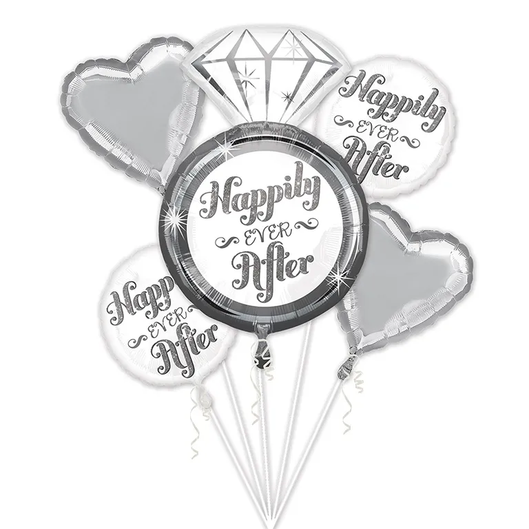 Happily Ever After Silver Balloon Bouquet