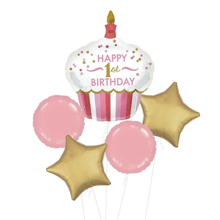 1st Birthday Girl Cupcake Supersize Balloon