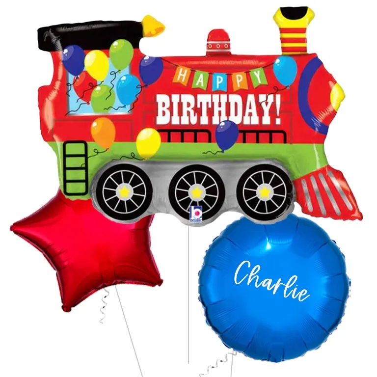 Birthday Party Train Foil Balloon