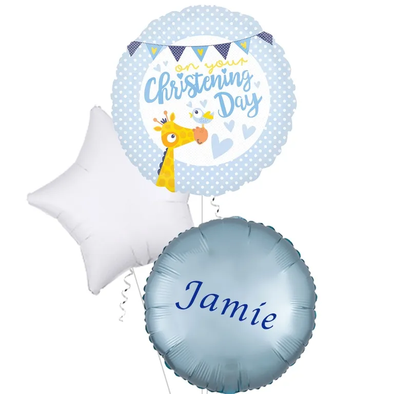 Christening Day Blue Foil Balloon