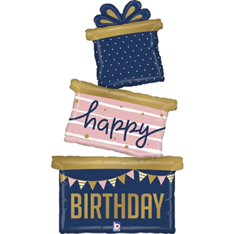 Birthday Navy Gift Trio Foil Balloon