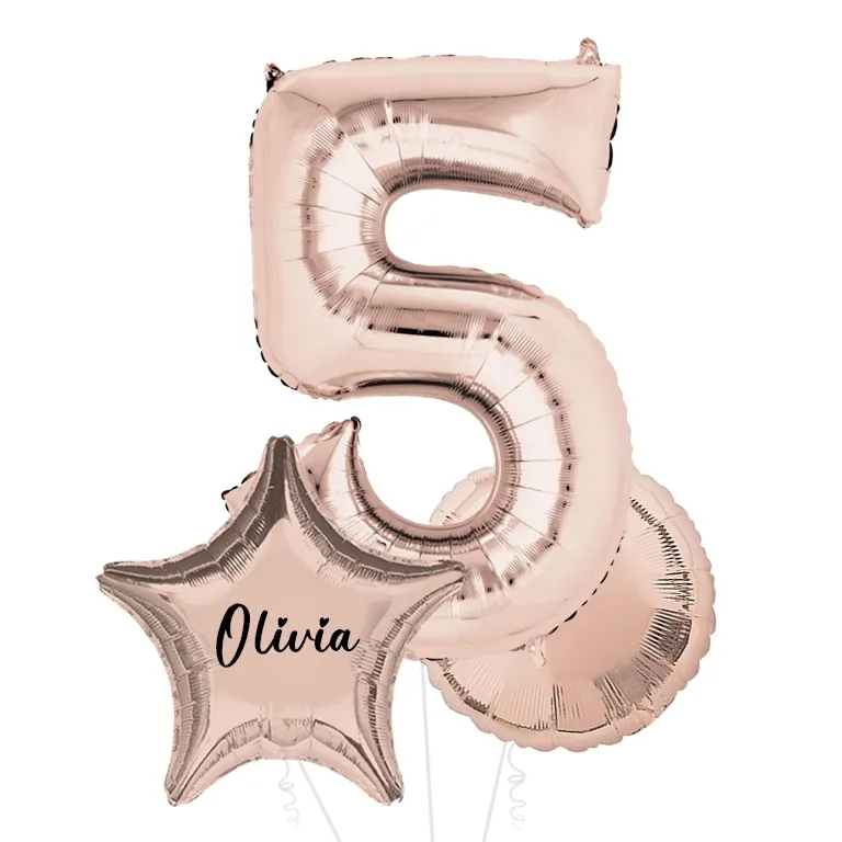 Large Rose Gold Shape Balloon No 5