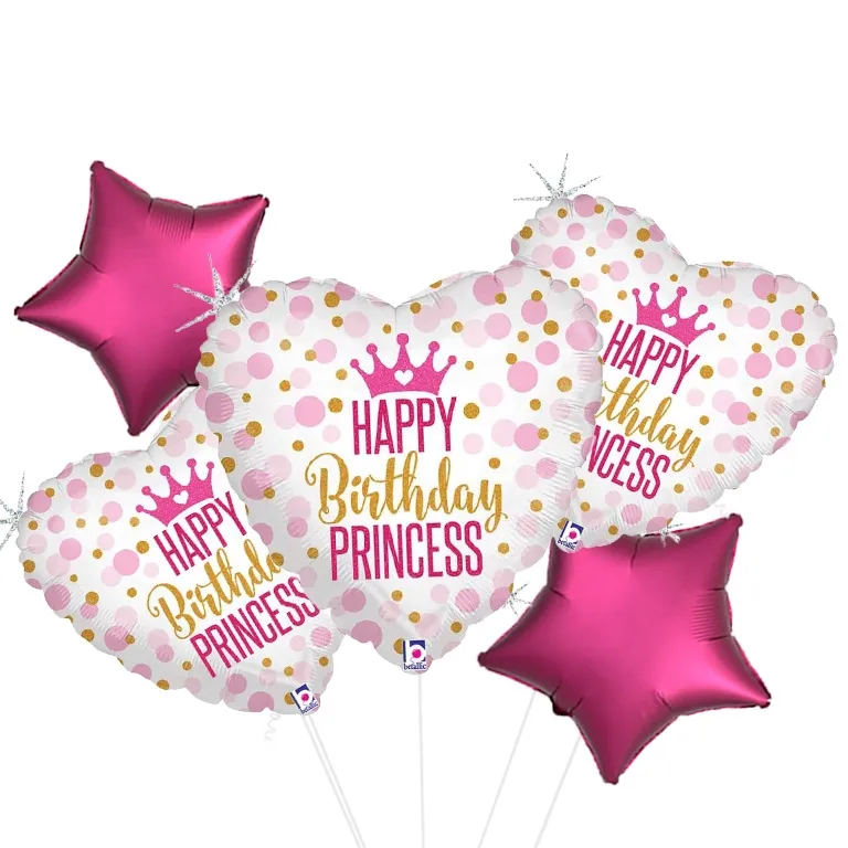 Glitter Birthday Princess Foil Balloon