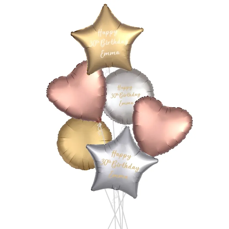 Personalised Precious Metals Satin Party Bouquets