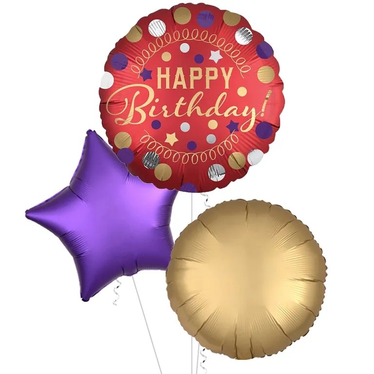 Red Satin Happy Birthday Balloon